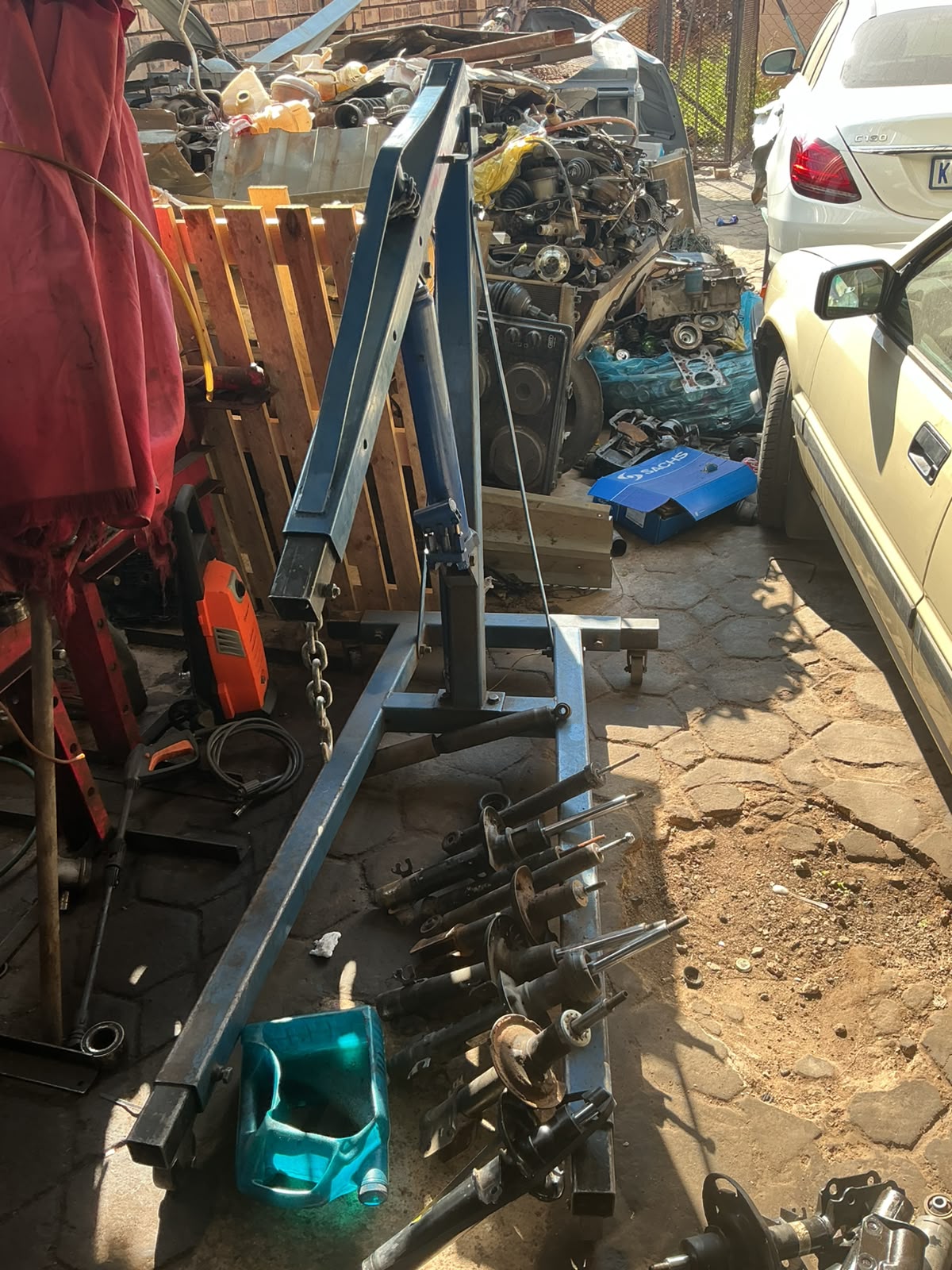 Modern car workshop with professional tools
